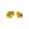 Gold Ridged Double Looped Stud Earring - Adina Eden's Jewels