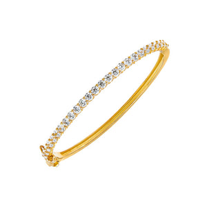 Gold / 3MM CZ Tennis Bangle Bracelet - Adina Eden's Jewels