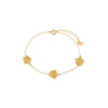 Gold Ridged Triple Ridged Five Leaf Clover Bracelet - Adina Eden's Jewels