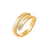 Gold Pave Snake Accented Wrap Ring - Adina Eden's Jewels