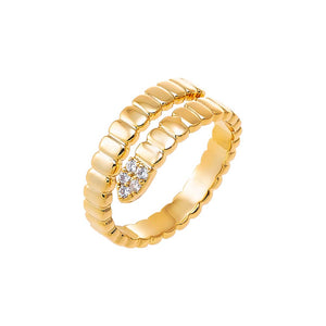 Pave Snake Accented Wrap Ring