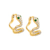 14K Gold Diamond Pave Snake Huggie Earring 14K - Adina Eden's Jewels