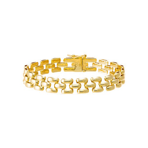 Gold Solid Watch Link Style Bracelet - Adina Eden's Jewels