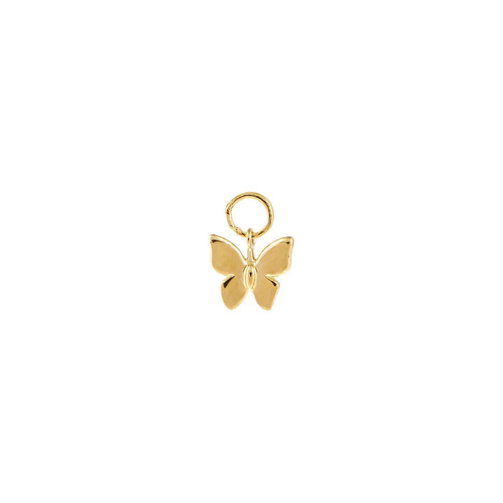 14K Gold Mini Solid Butterfly Charm 14K - Adina Eden's Jewels