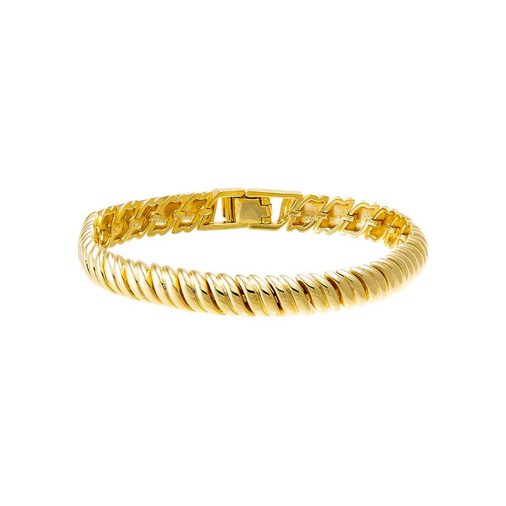 Gold Solid Wide Link Bracelet - Adina Eden's Jewels