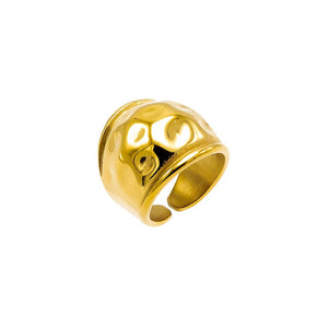 Gold Super Wide Textured Statement Ring - Adina Eden's Jewels