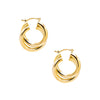 Gold Double Twisted Hollow Hoop Earring - Adina Eden's Jewels