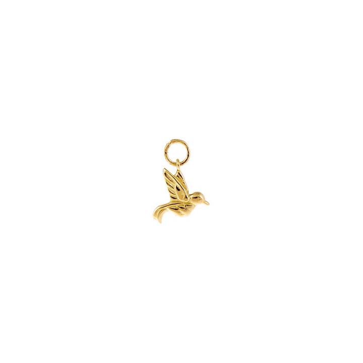 14K Gold Mini Solid Hummingbird Charm 14K - Adina Eden's Jewels