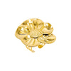 Gold Solid Statement Flower Ring - Adina Eden's Jewels