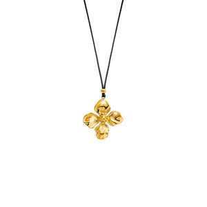 Gold Flower Statement Rope Adjustable Necklace - Adina Eden's Jewels