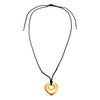  Solid Open Puffy Heart Rope Pendant Necklace - Adina Eden's Jewels