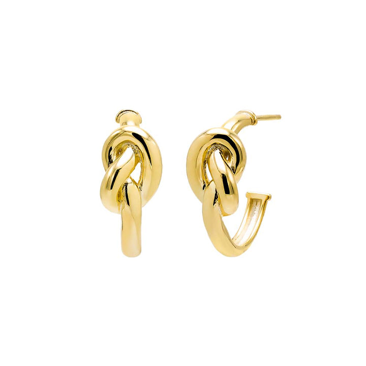 Gold Solid Knot Open Hoop Earring - Adina Eden's Jewels