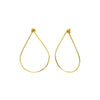 Gold Thin Open Pear Shape Stud Earring - Adina Eden's Jewels