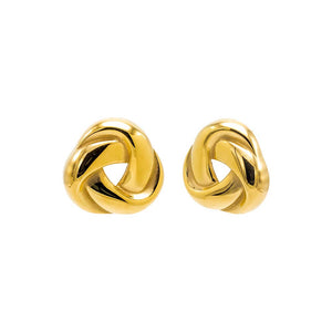 Gold Solid Twisted Open Circular Stud Earring - Adina Eden's Jewels