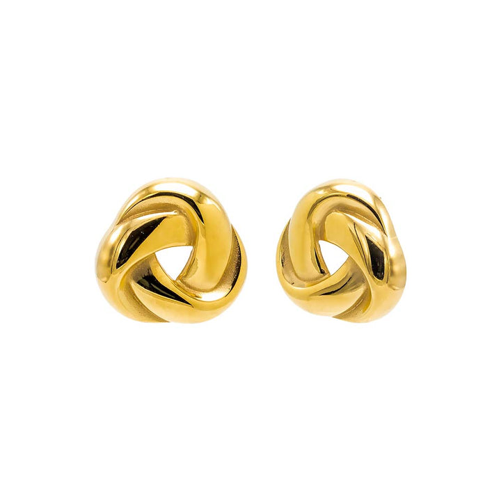 Gold Solid Twisted Open Circular Stud Earring - Adina Eden's Jewels