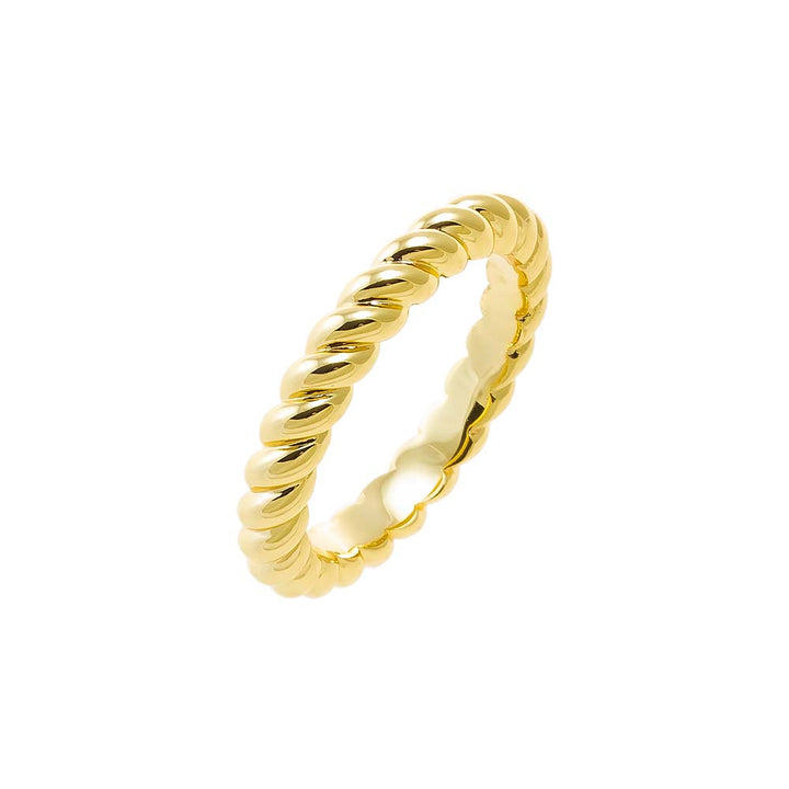 Gold / 6 Solid Twisted Rope Band Ring - Adina Eden's Jewels