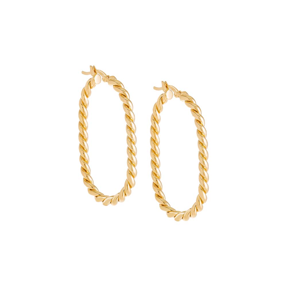 Elongated Twist Hoop Earring – Adina Eden