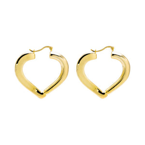 Gold Solid V Shape Open Hoop Earring - Adina Eden's Jewels