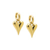 Gold Solid Puffy Elongated Heart Dangle Huggie Earring - Adina Eden's Jewels