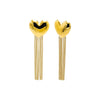 Gold Puffy Heart Fringe Chain Drop Stud Earring - Adina Eden's Jewels