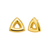 Gold Solid Open Puffy Triangle Stud Earring - Adina Eden's Jewels