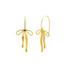 Gold Solid Dangling Bow Tie Fish Hook Earring - Adina Eden's Jewels