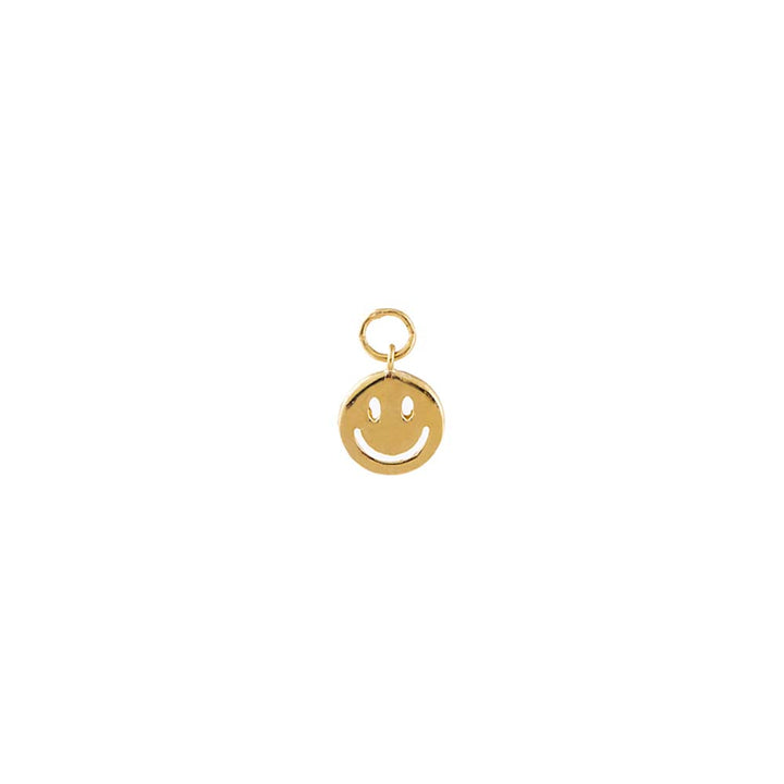 14K Gold Mini Solid Smiley Face Charm 14K - Adina Eden's Jewels