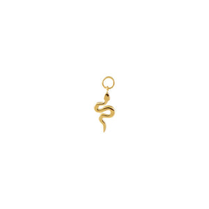 14K Gold Tiny Solid Snake Charm 14K - Adina Eden's Jewels