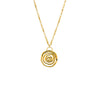 Gold Solid Webbed Round Pendant Necklace - Adina Eden's Jewels