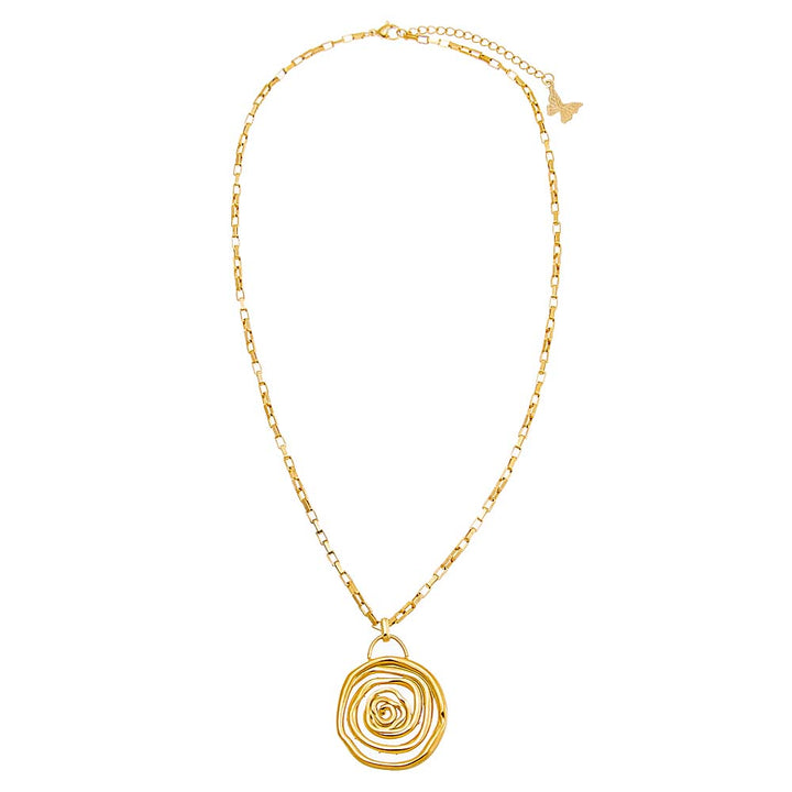  Solid Webbed Round Pendant Necklace - Adina Eden's Jewels