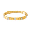 Gold Solid/Pave Ridged Box Bangle Bracelet - Adina Eden's Jewels