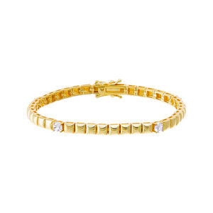 Gold CZ Accented Tennis Bracelet - Adina Eden's Jewels