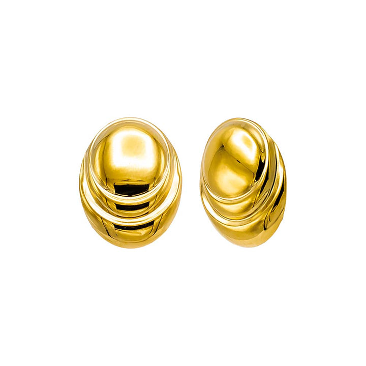 Gold Solid Ripple Circular Stud Earring - Adina Eden's Jewels