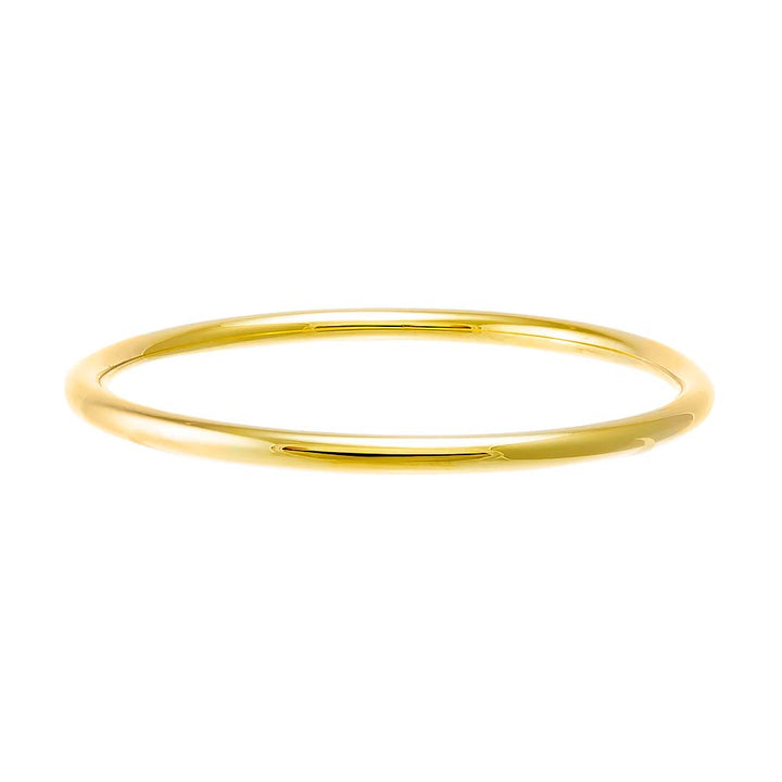 Gold / 4MM Solid Rounded Bangle Bracelet - Adina Eden's Jewels