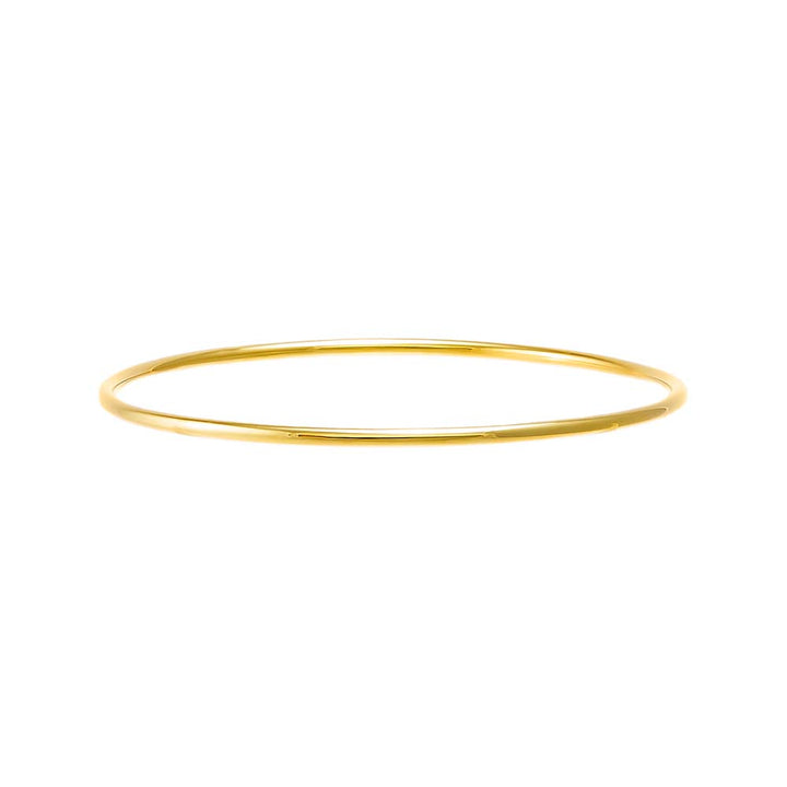 Gold / 2MM Solid Rounded Bangle Bracelet - Adina Eden's Jewels