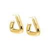 Gold Solid Open Hollow Triangle Hoop Earring - Adina Eden's Jewels