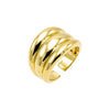 Gold Triple Row Open Adjustable Ring - Adina Eden's Jewels