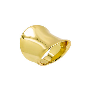 Gold Curved Wide Graduated Statement Ring - Adina Eden's Jewels