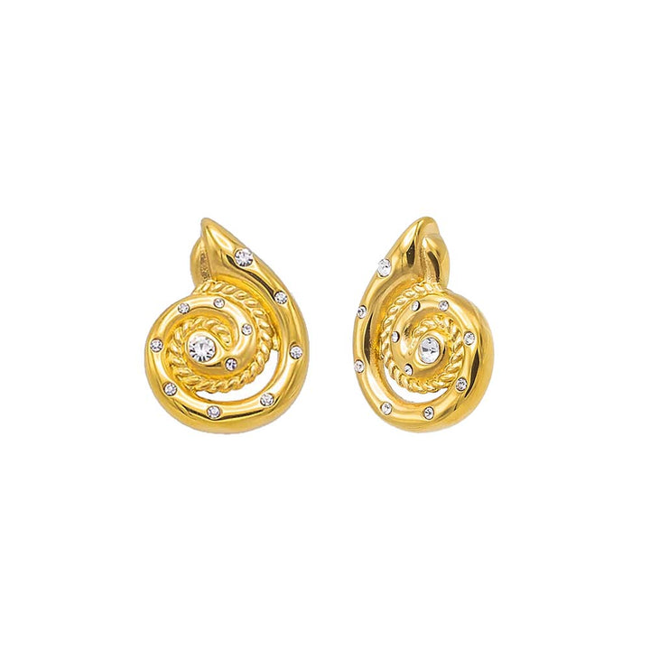 Gold CZ Scattered Swirled Stud Earring - Adina Eden's Jewels