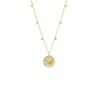 Gold CZ Coin X Shaker Bezel Charm Necklace - Adina Eden's Jewels