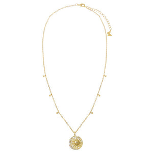  CZ Coin X Shaker Bezel Charm Necklace - Adina Eden's Jewels