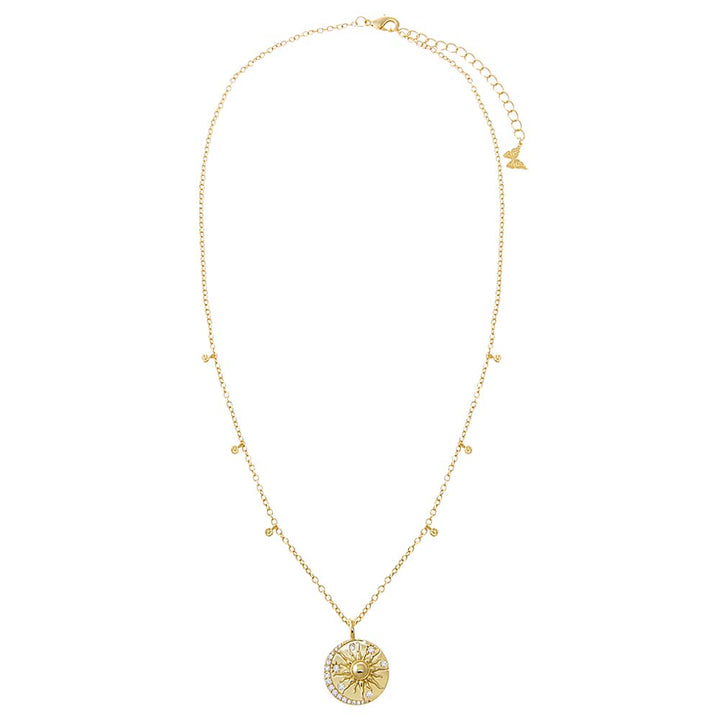  CZ Coin X Shaker Bezel Charm Necklace - Adina Eden's Jewels