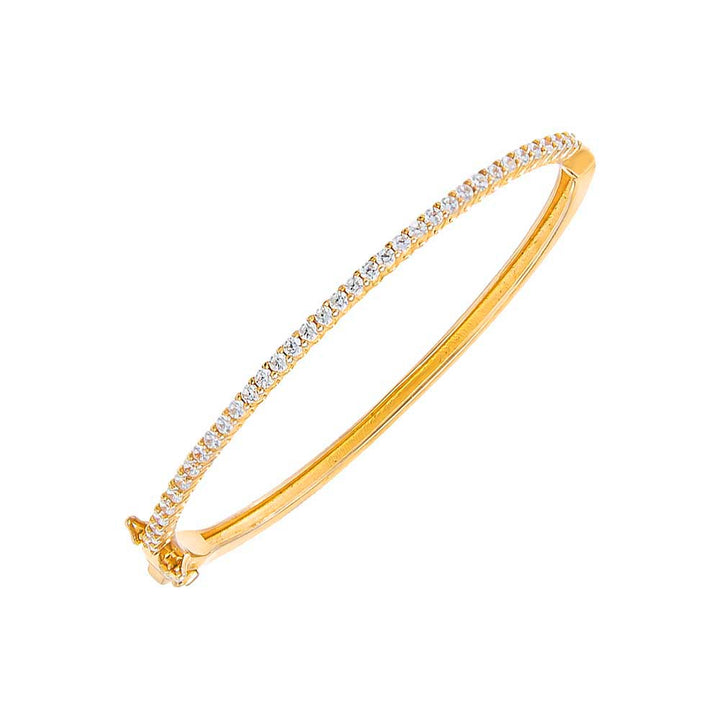 Gold / 2MM CZ Tennis Bangle Bracelet - Adina Eden's Jewels