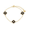 Onyx Multi Pave Outlined Colored Stone Clover Bracelet - Adina Eden's Jewels