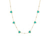 Turquoise Pave Outlined Colored Stone Multi Heart Necklace - Adina Eden's Jewels