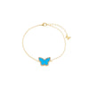 Turquoise Pave Outline Colored Stone Butterfly Bracelet - Adina Eden's Jewels