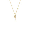 Gold Mini CZ Flower Tennis Racket Pendant Necklace - Adina Eden's Jewels