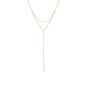 14K Gold 2 In 1 Mariner Chain Lariat Necklace 14K - Adina Eden's Jewels