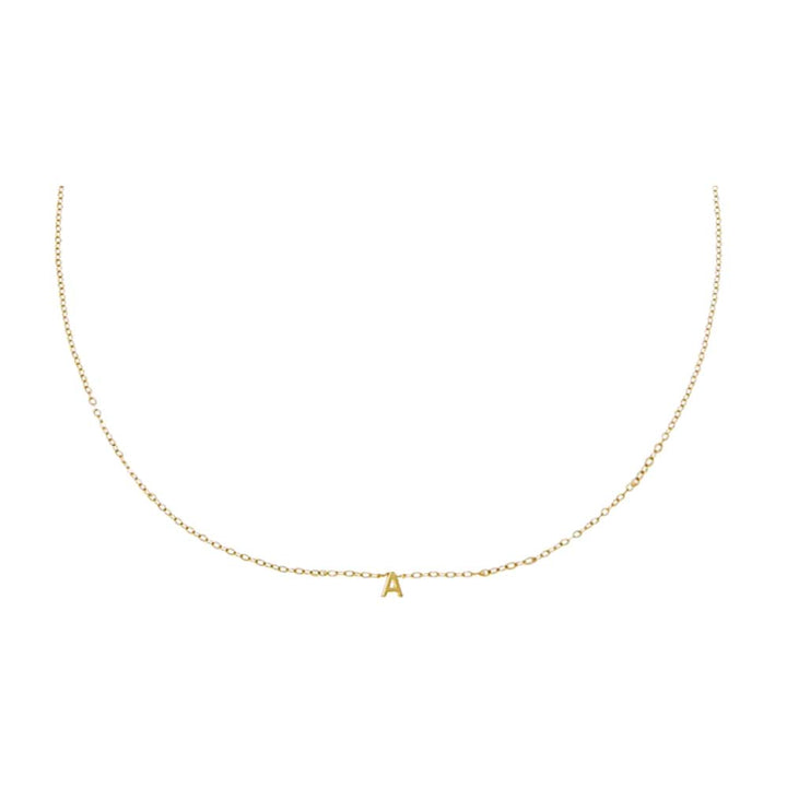 Solid Mini Initial Pendant Necklace - Adina Eden's Jewels