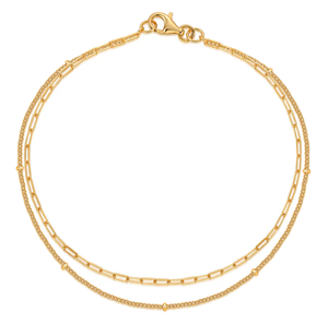 Gold Two In One Double Chain Bracelet - Adina Eden's Jewels